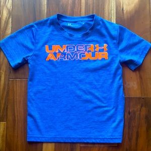 Kids neon orange and blue tee